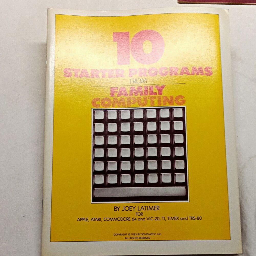 10 Starter Programs from Family Computing by Joey Latimer PB 1983 Scholastic